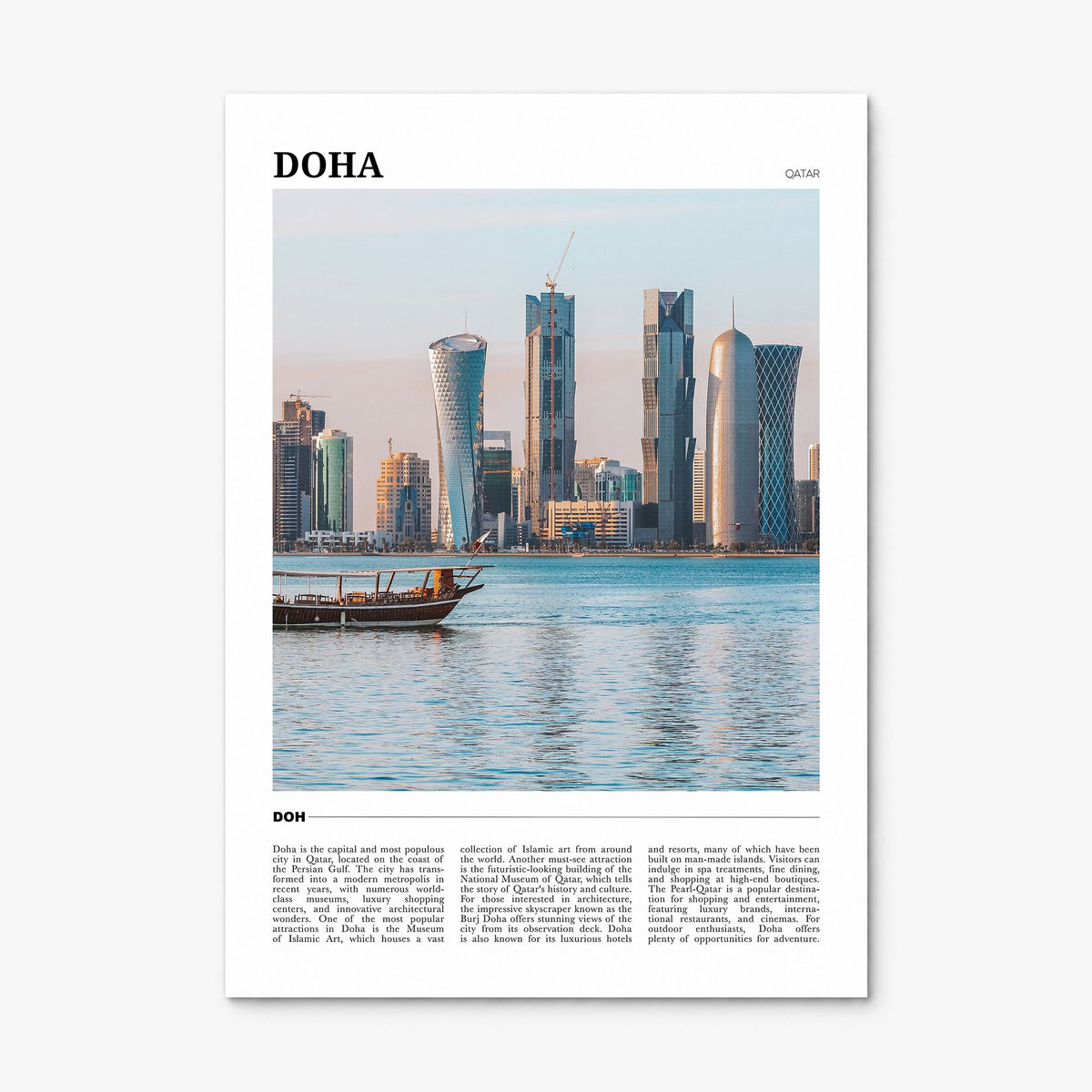 Doha Travel Poster, print only (unframed)