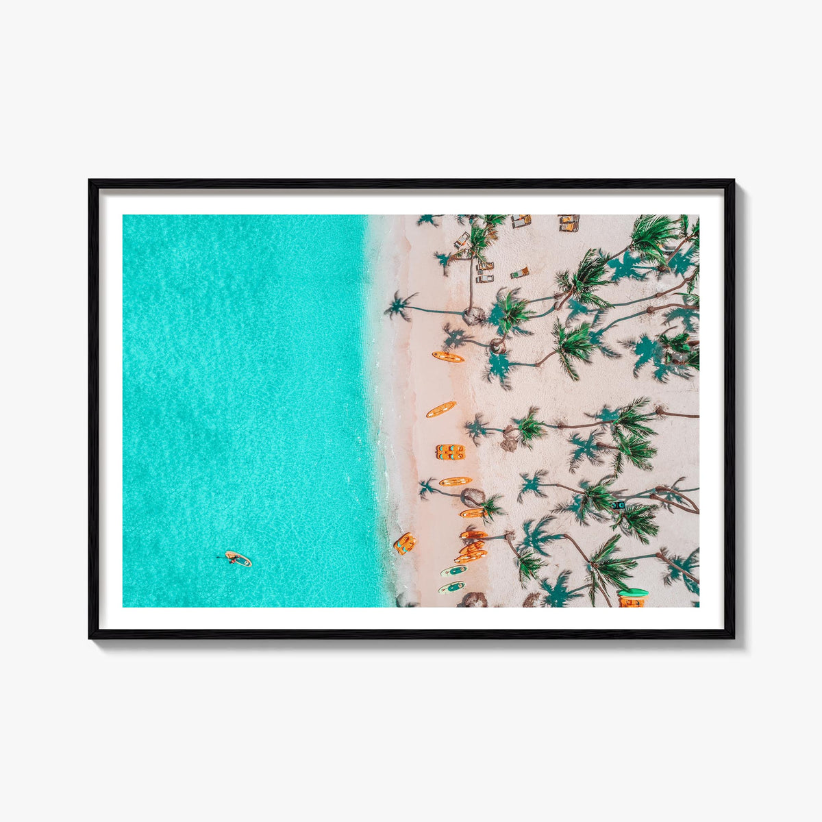 Dominican Republic colorful photo poster of Caribbean – horizontal wall art, unframed print shown in interior mockup