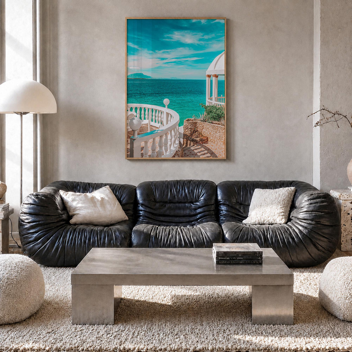 Dominican Republic no. 3 colorful photo poster of Caribbean – vertical wall art in natural wood frame, hanging on wall