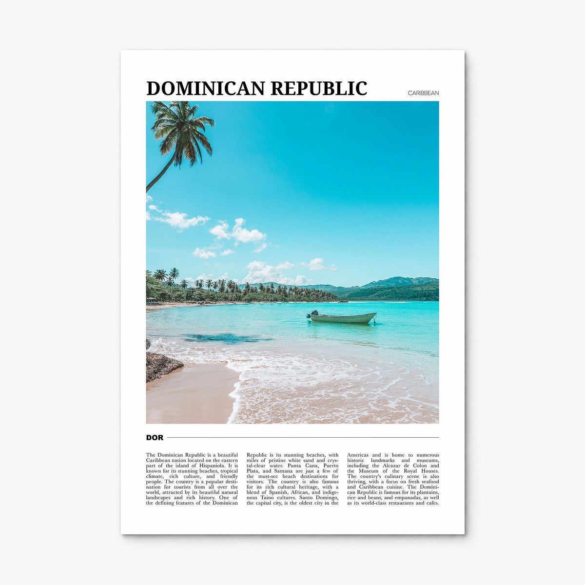 Dominican Republic Travel Poster, print only (unframed)