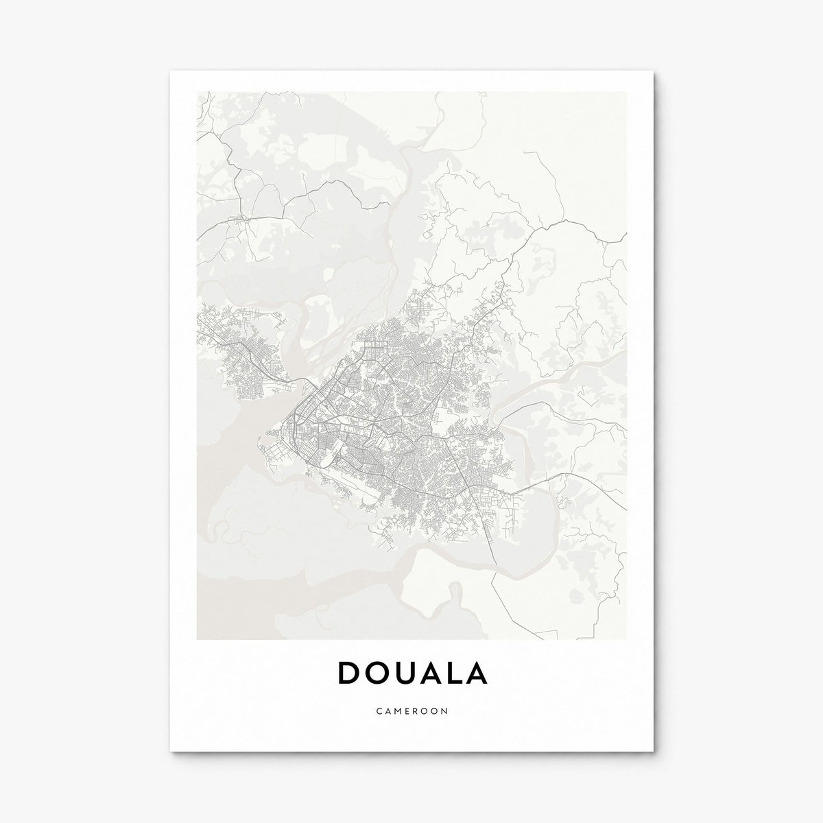 Douala Map Poster, print only (unframed)