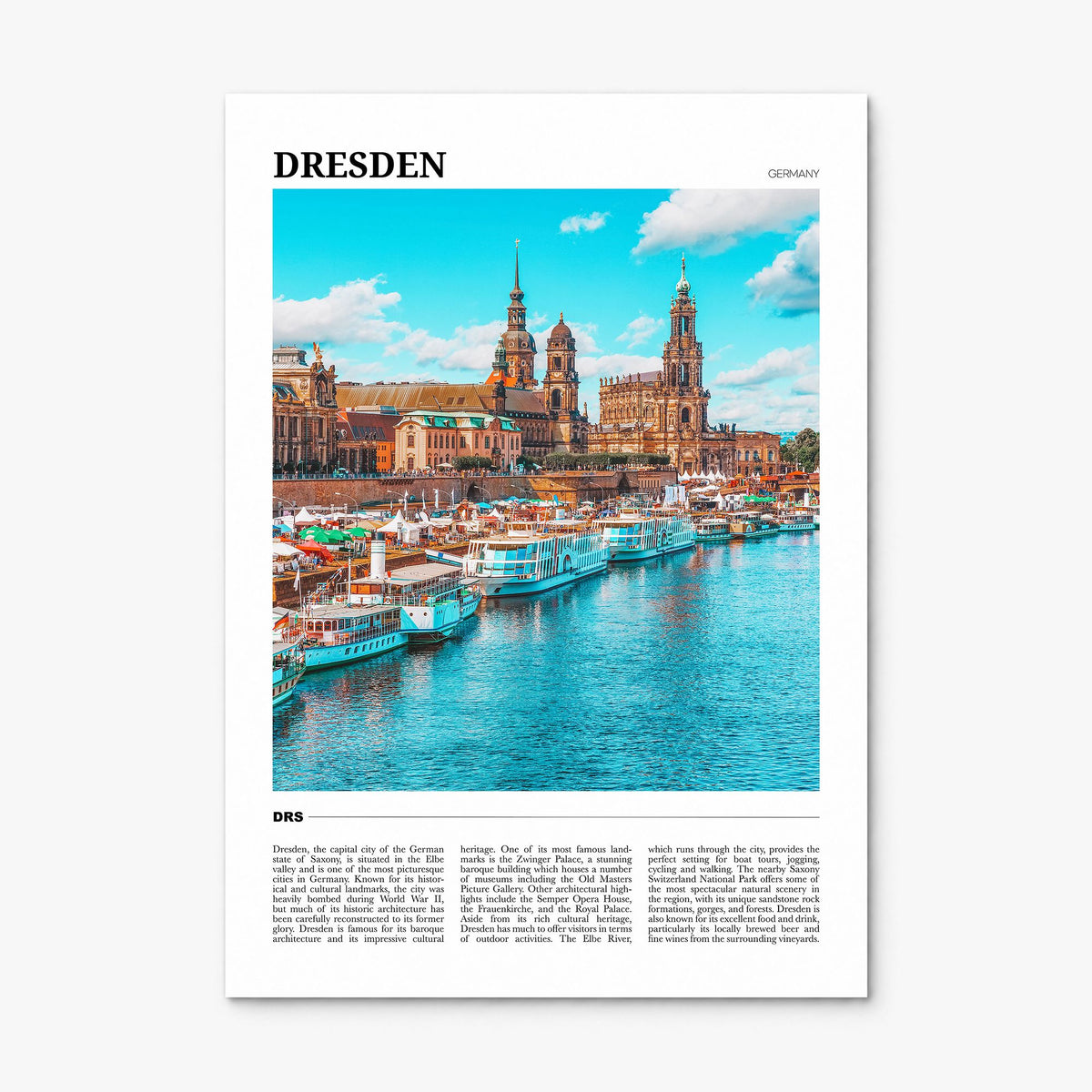 Dresden Travel Poster, print only (unframed)