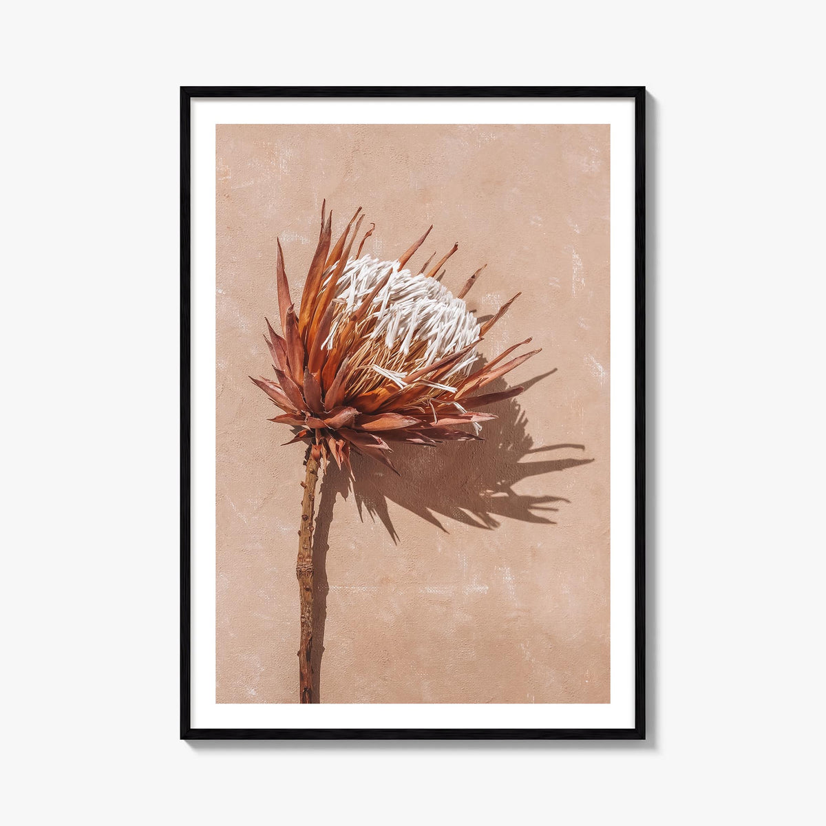 Dried Exotic Flower colorful photo poster – vertical wall art, unframed print shown in interior mockup