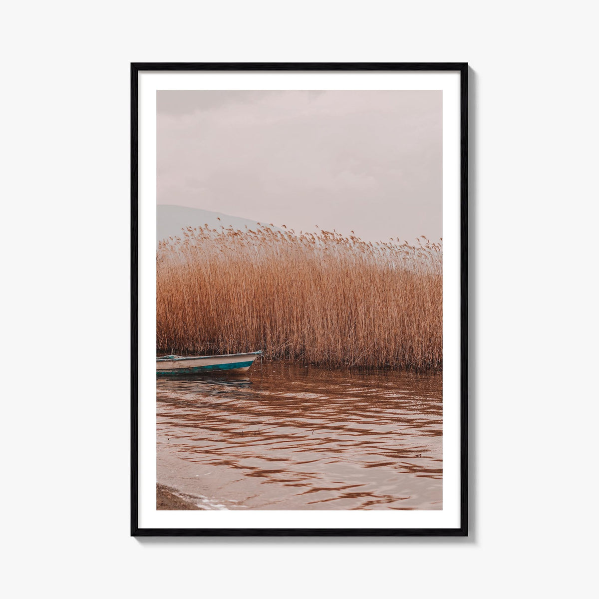 Dry Reed Lake colorful photo poster – vertical wall art, unframed print shown in interior mockup