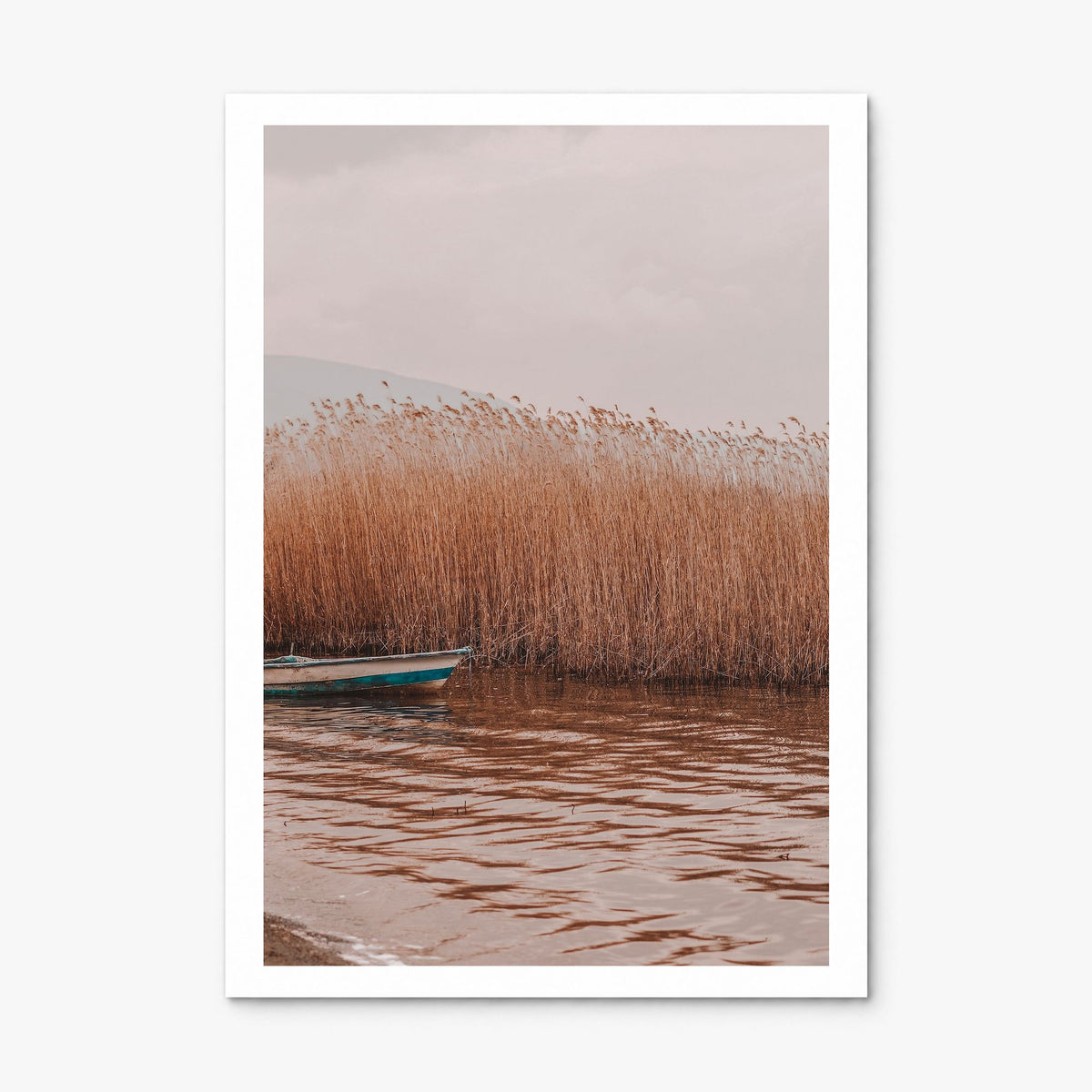 Dry Reed Lake Photo Poster, print only (unframed), white border