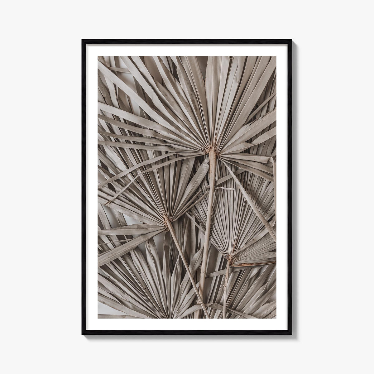 Dry Tropical Palm Leaf no. 1 colorful photo poster – vertical wall art, unframed print shown in interior mockup