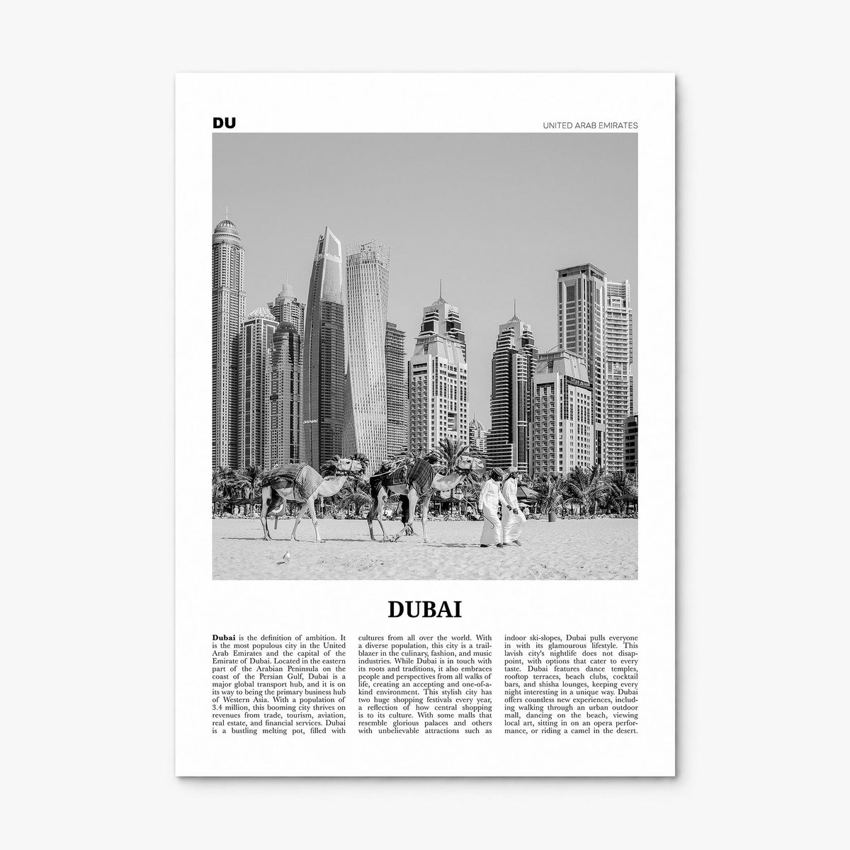 Dubai Newspaper No 1 Poster, print only (unframed)