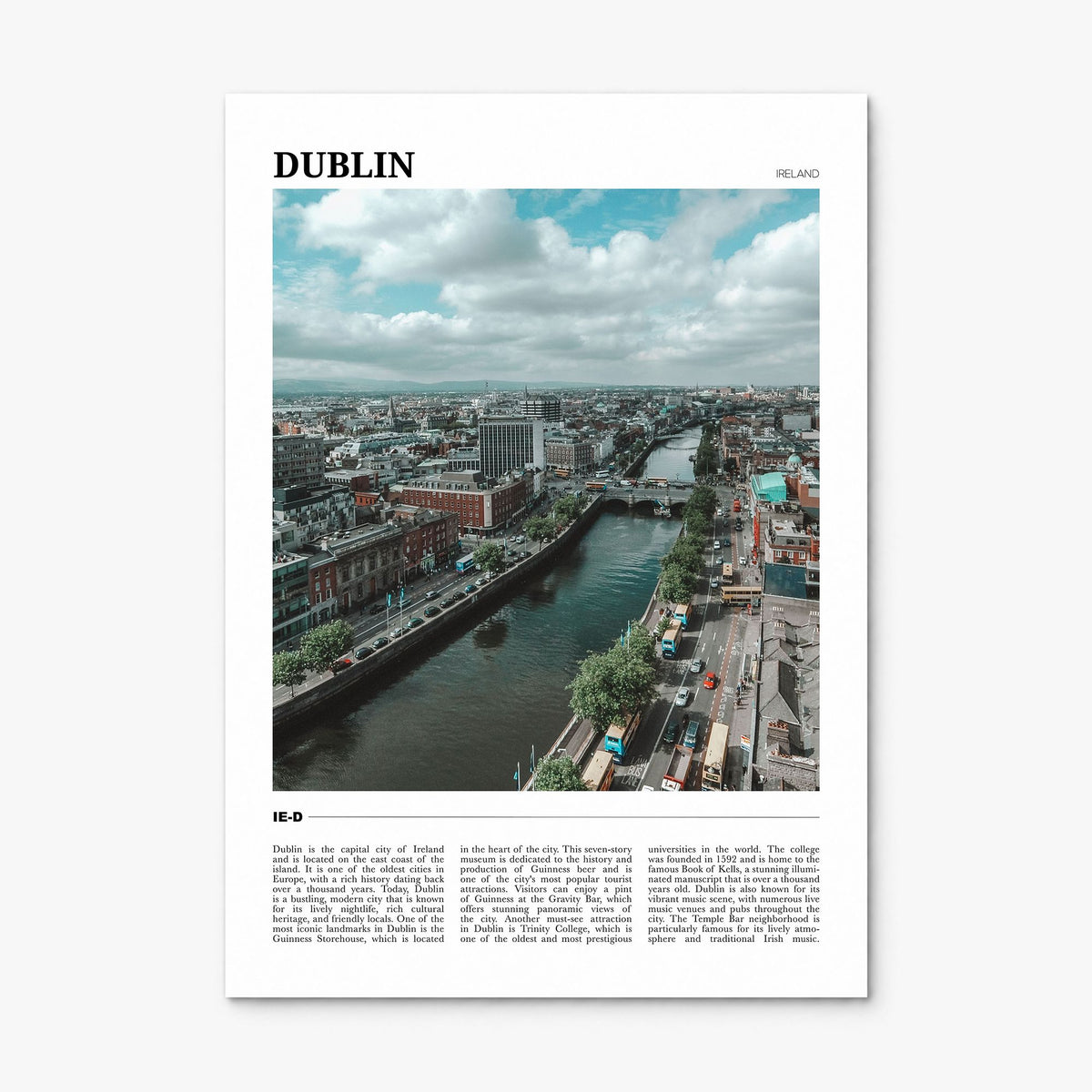 Dublin Travel Poster, print only (unframed)