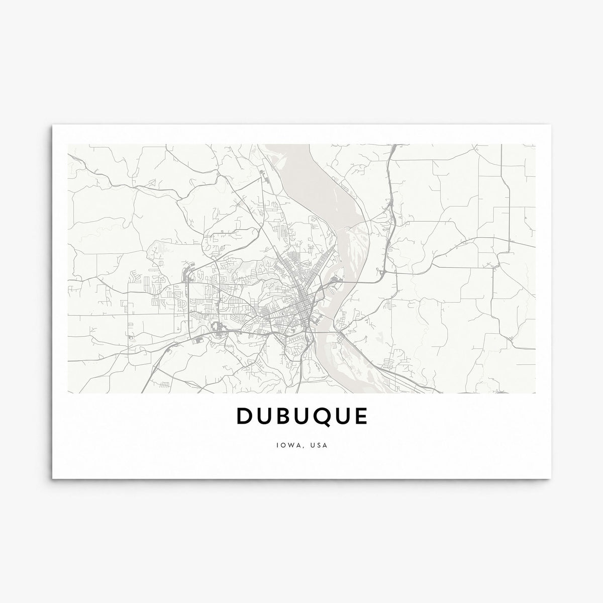 Dubuque Map Poster, print only (unframed)