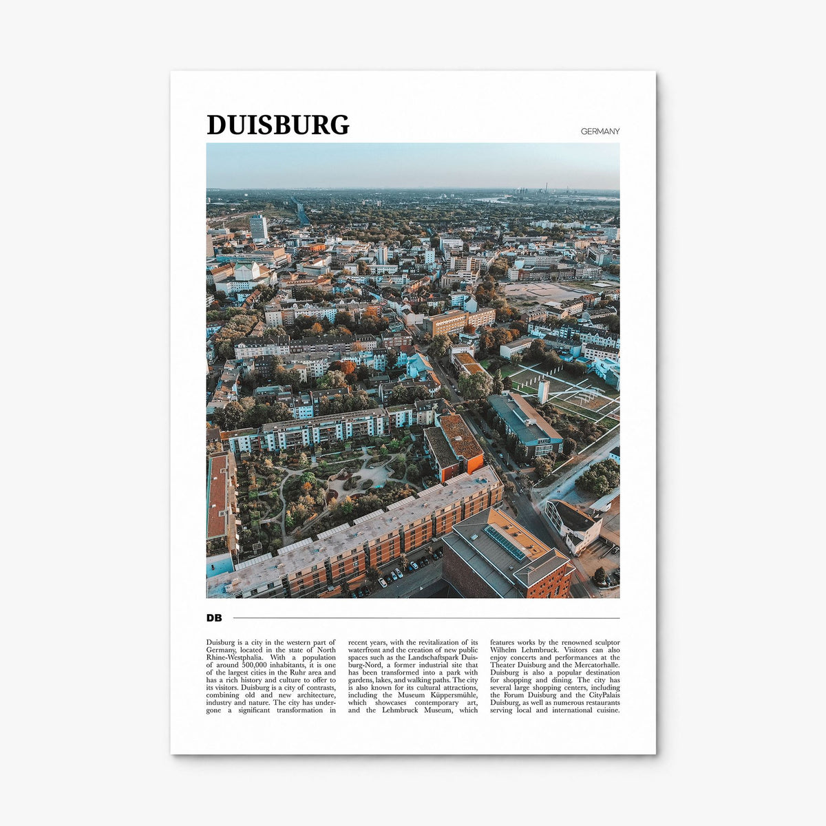 Duisburg Travel Poster, print only (unframed)