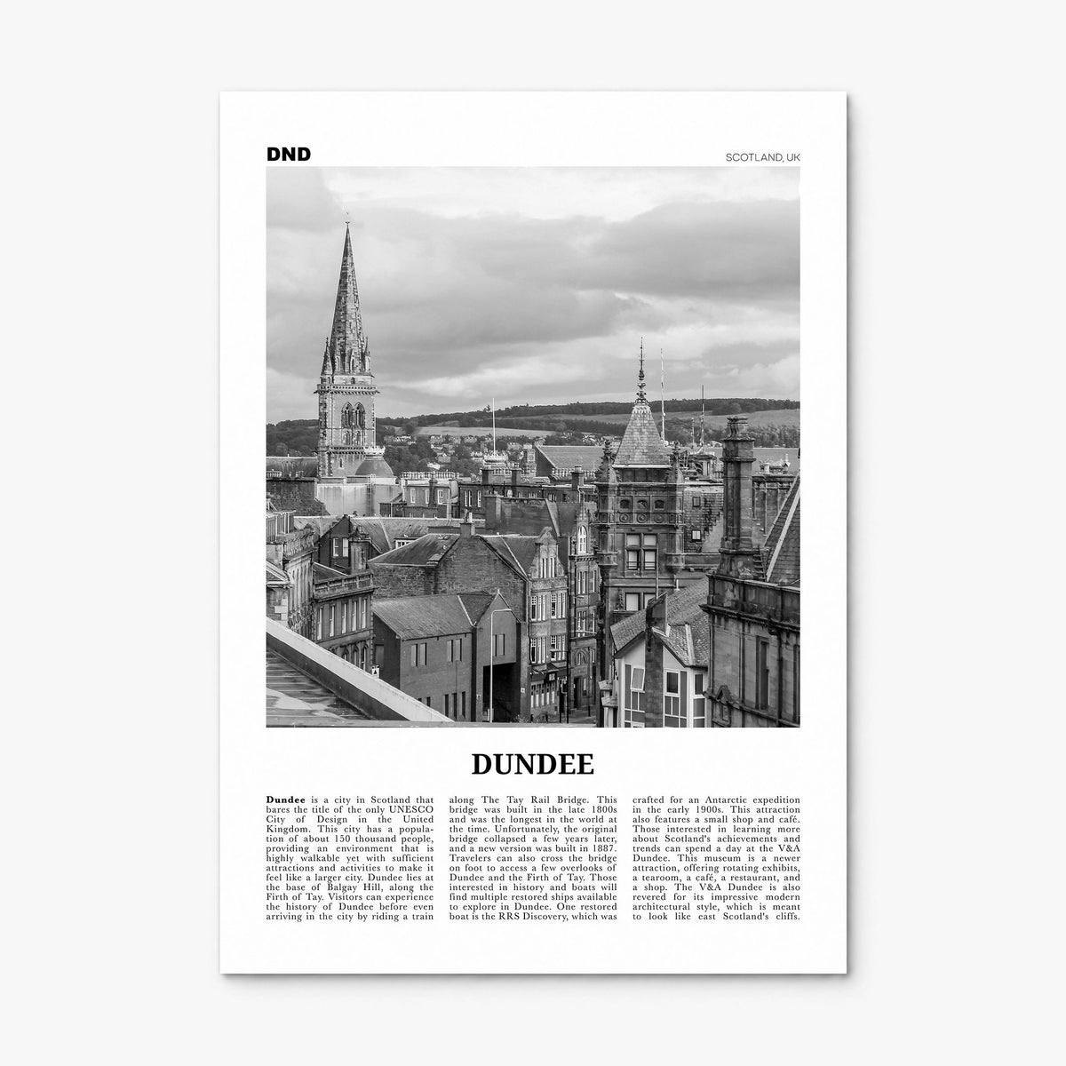 Dundee Newspaper Poster, print only (unframed)