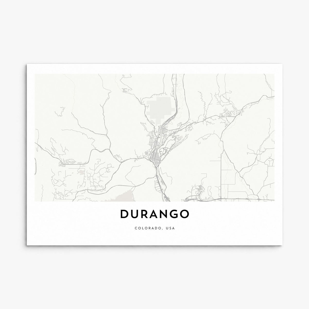 Durango, Colorado Map Poster, print only (unframed)