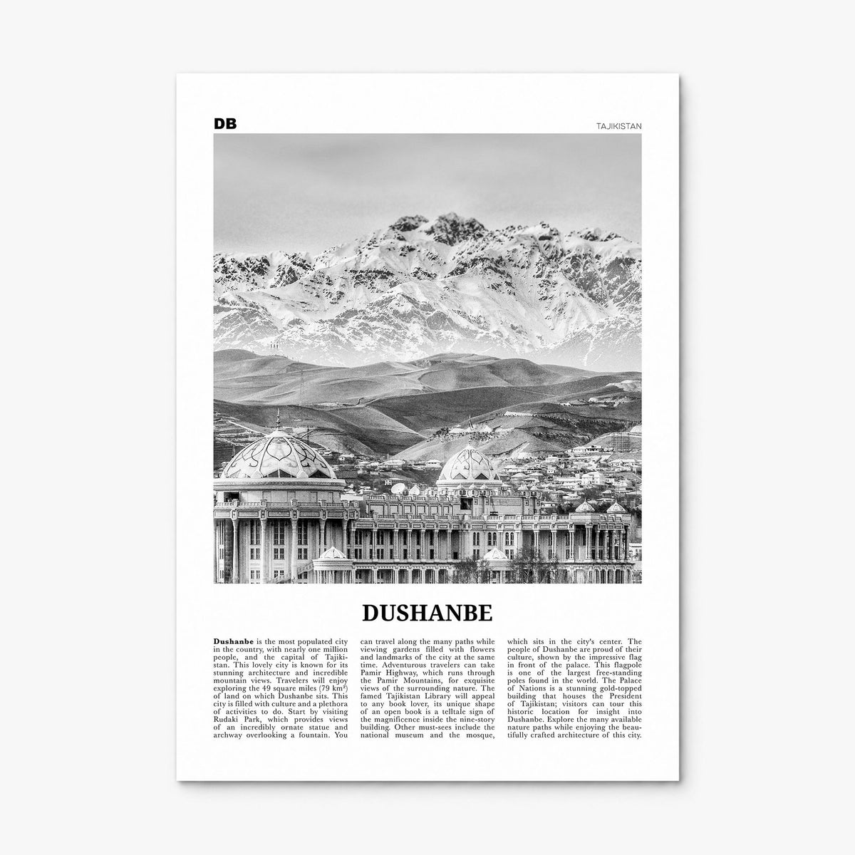 Dushanbe Newspaper Poster, print only (unframed)