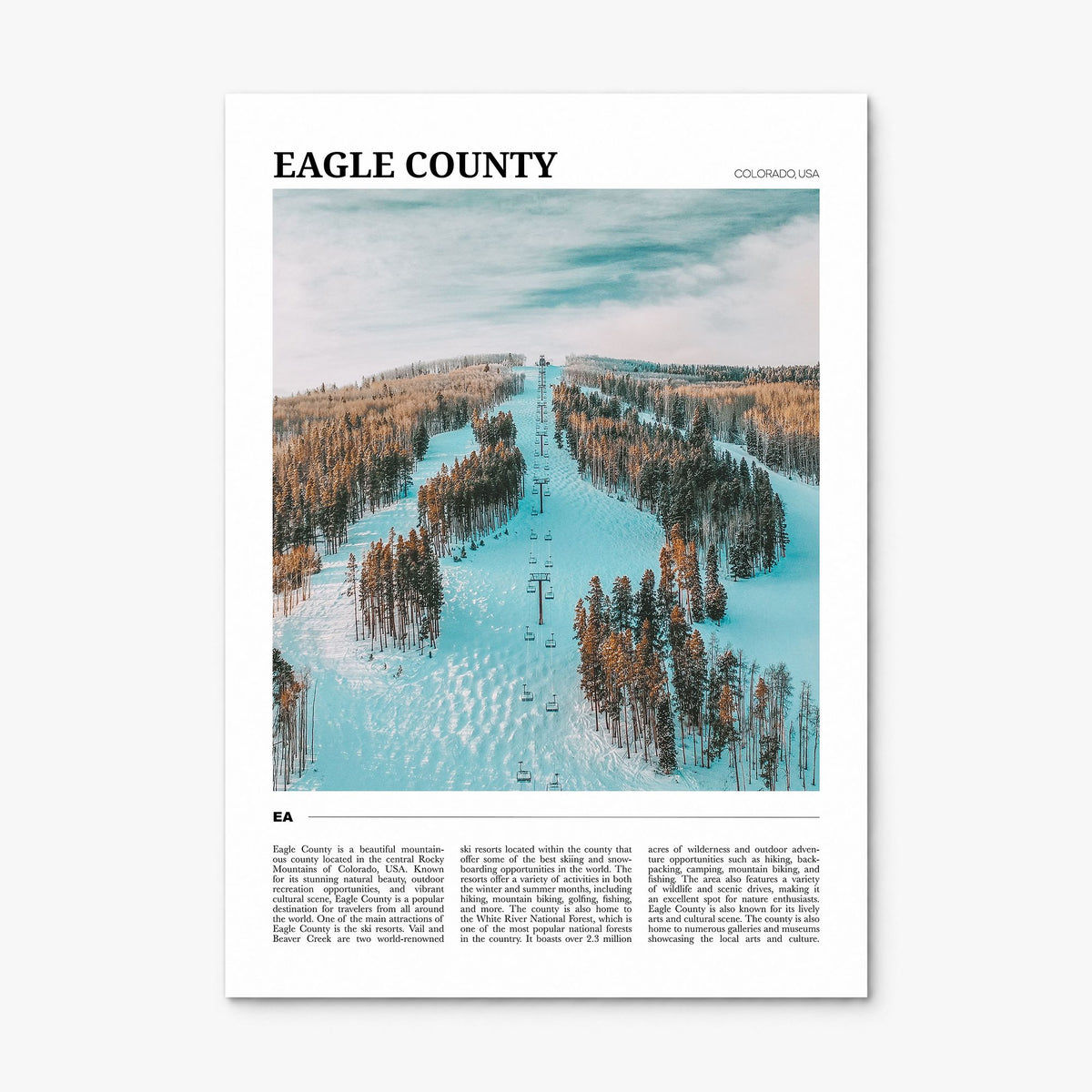 Eagle County Travel Poster, print only (unframed)