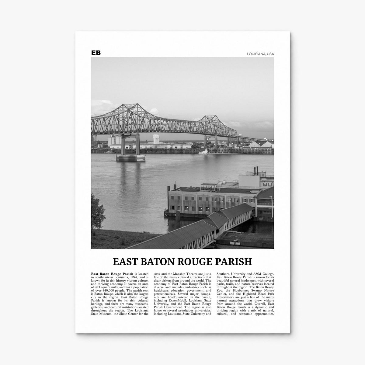 East Baton Rouge Parish Newspaper Poster, print only (unframed)