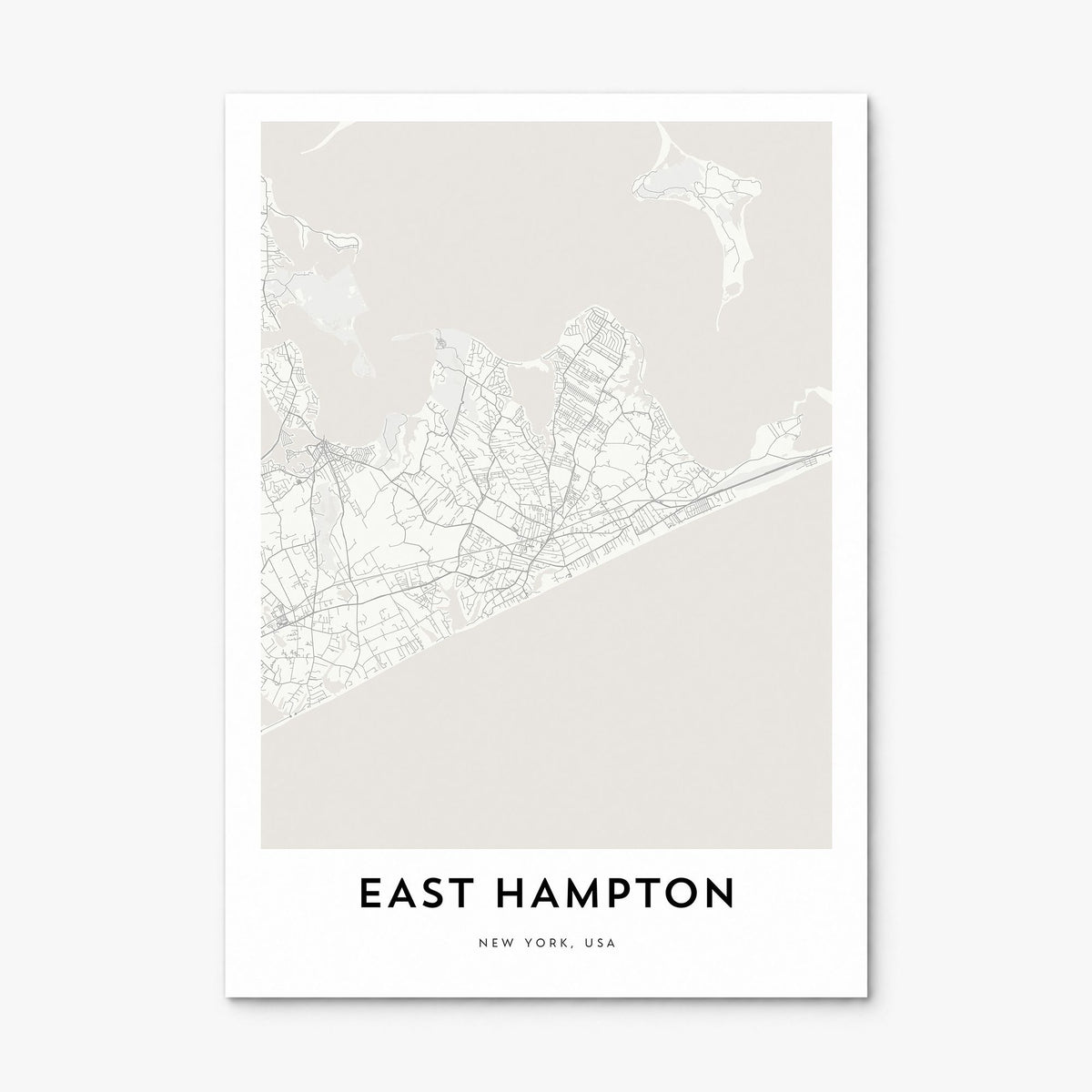 East Hampton Map Poster, print only (unframed)