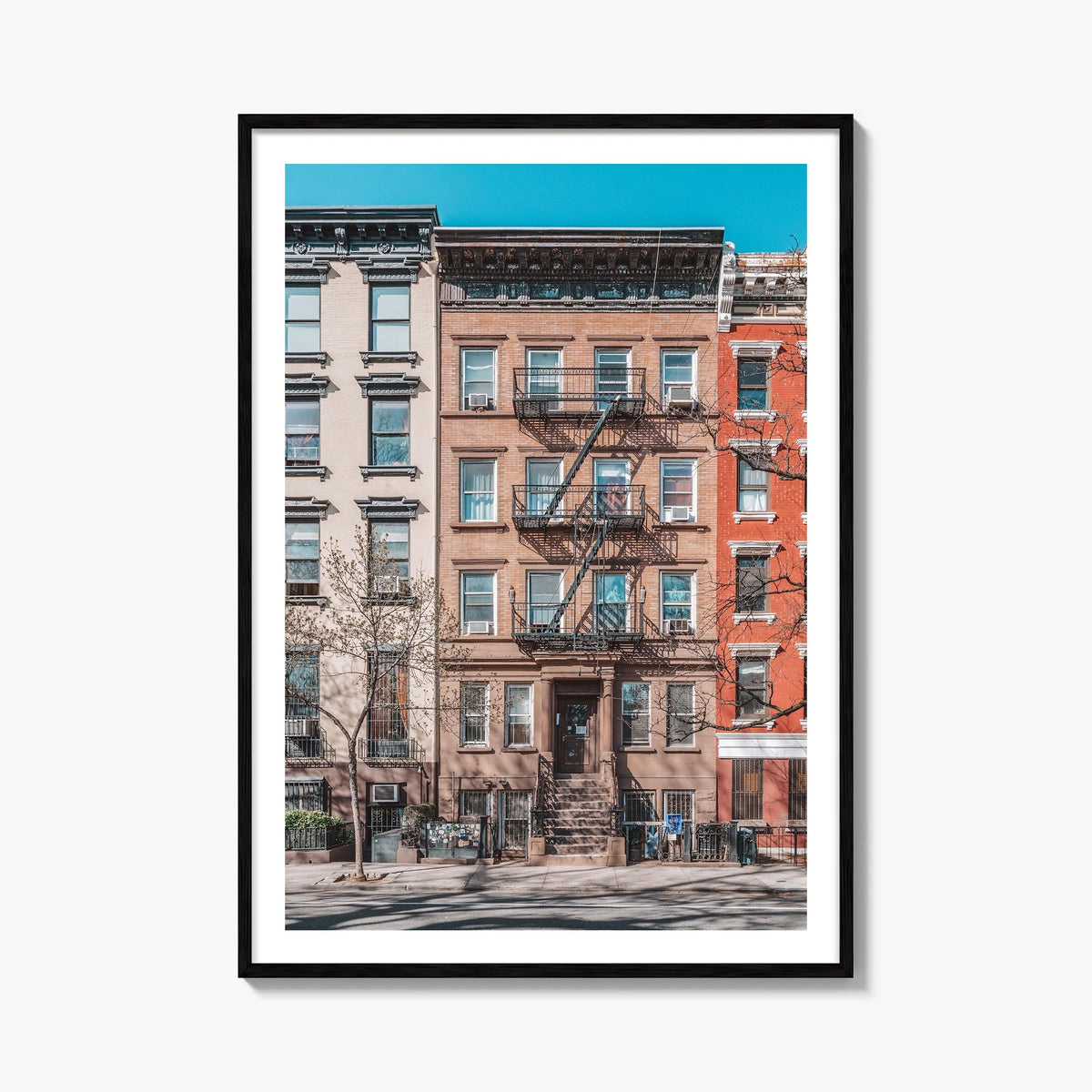 East Village, New York colorful photo poster of New York, USA – vertical wall art, unframed print shown in interior mockup