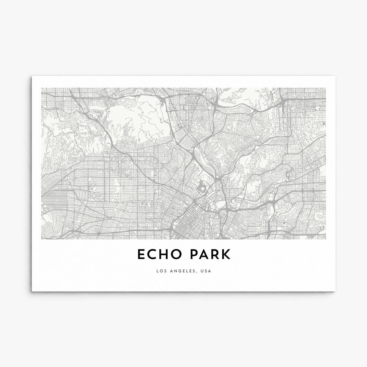 Echo Park Map Poster, print only (unframed)