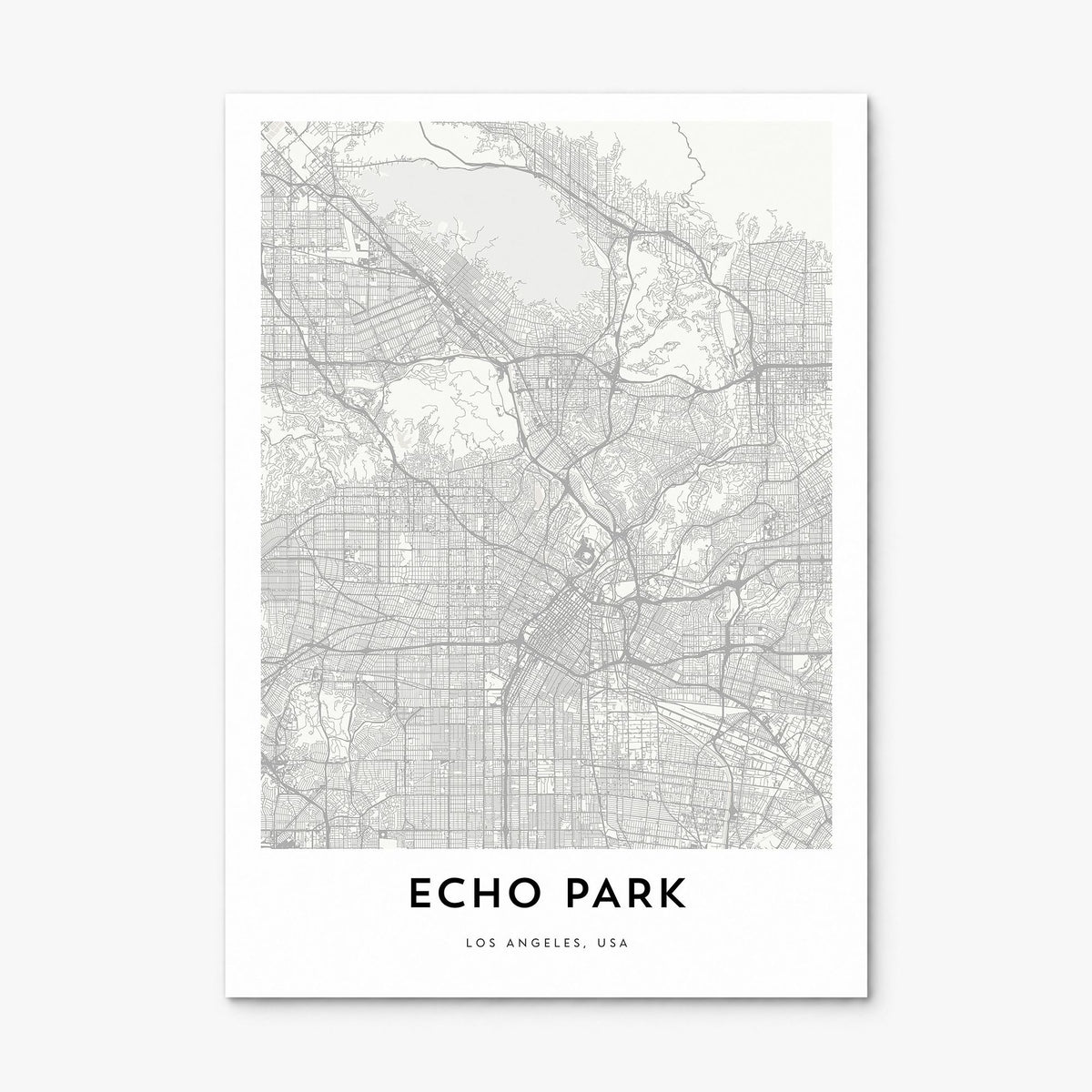 Echo Park Map Poster, print only (unframed)