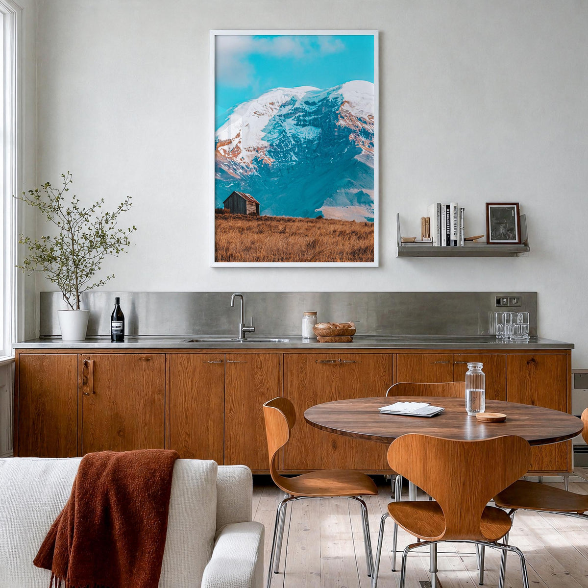 Ecuador no. 1 colorful photo poster of South America – vertical wall art in white wood frame, hanging on wall