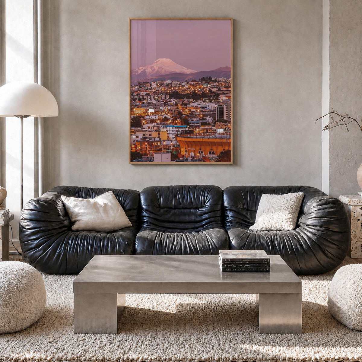 Ecuador no. 3 colorful photo poster of South America – vertical wall art in natural wood frame, hanging on wall