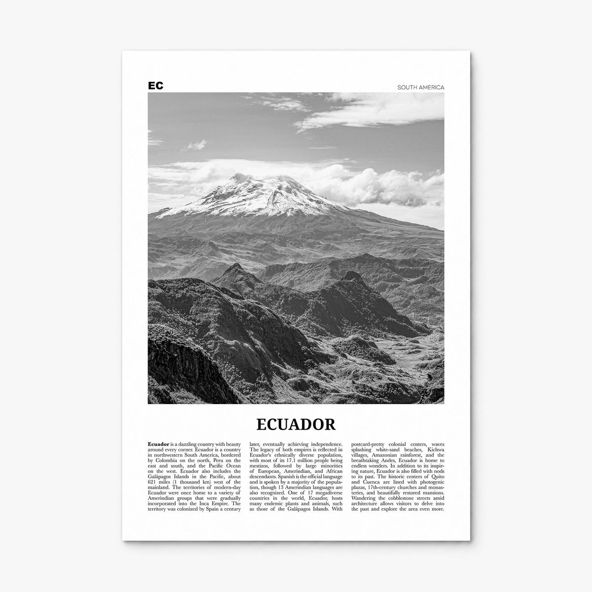 Ecuador Newspaper No 2 Poster, print only (unframed)