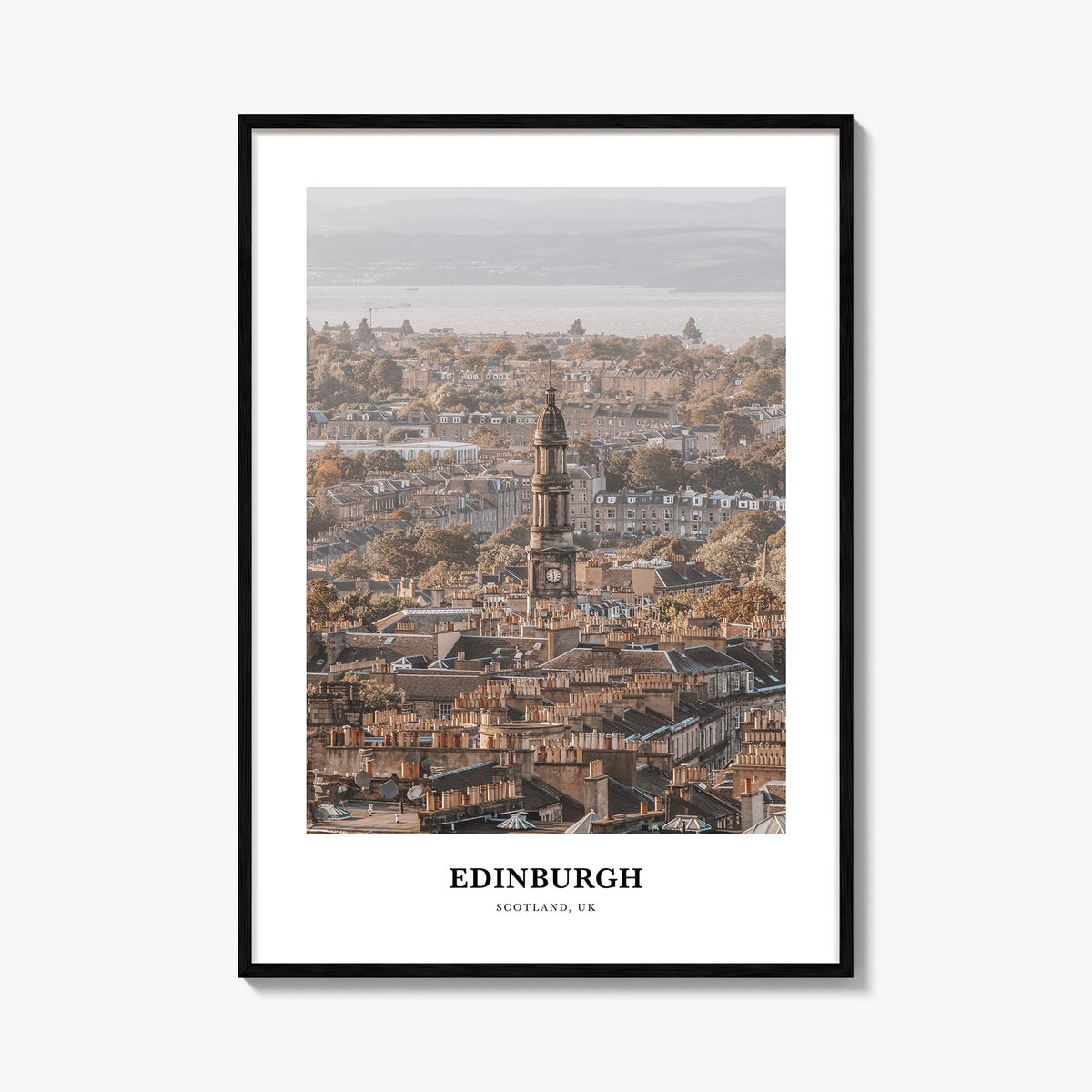 Edinburgh colorful classic poster of Scotland, UK – vertical wall art, unframed print shown in interior mockup
