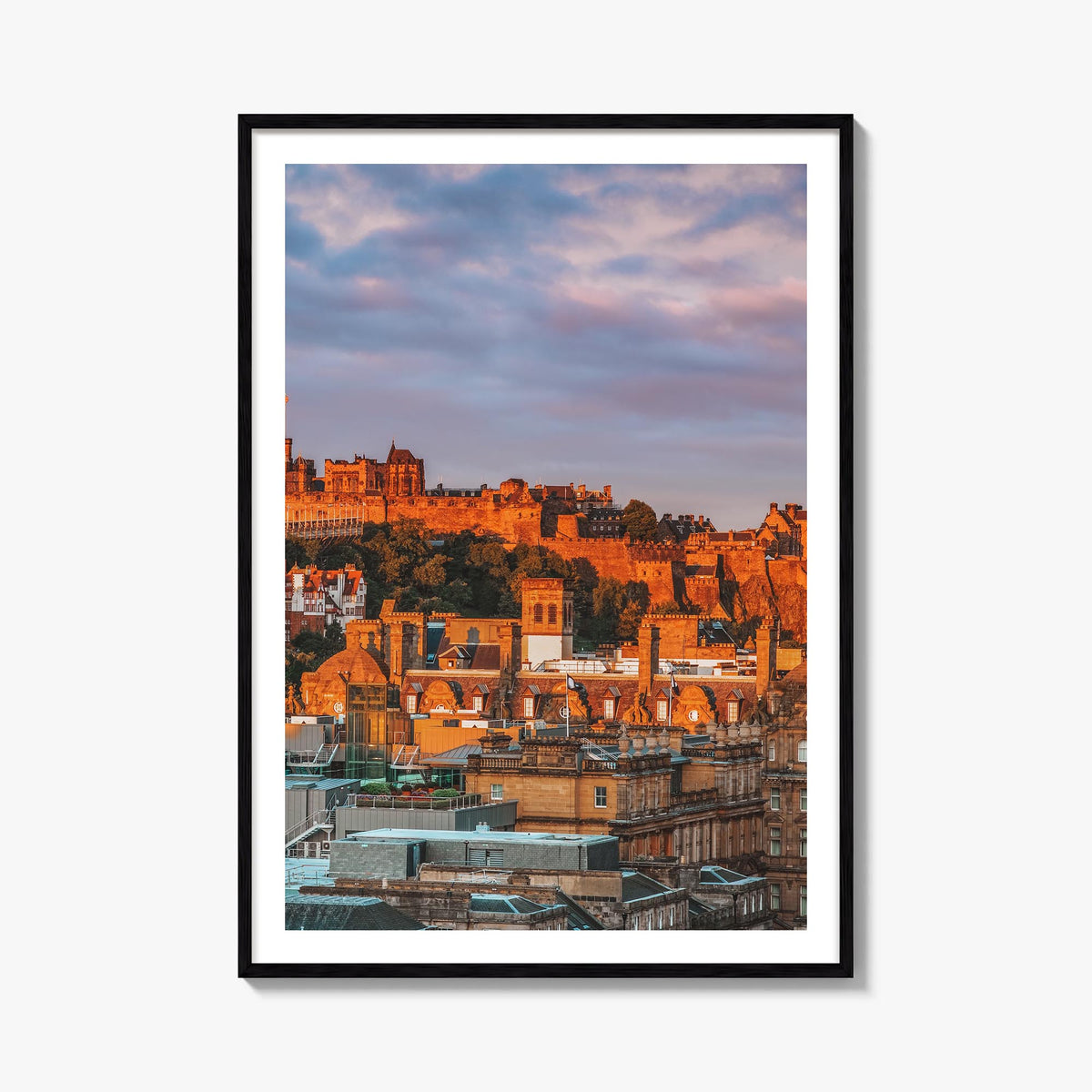 Edinburgh colorful photo poster of Scotland, UK – vertical wall art, unframed print shown in interior mockup