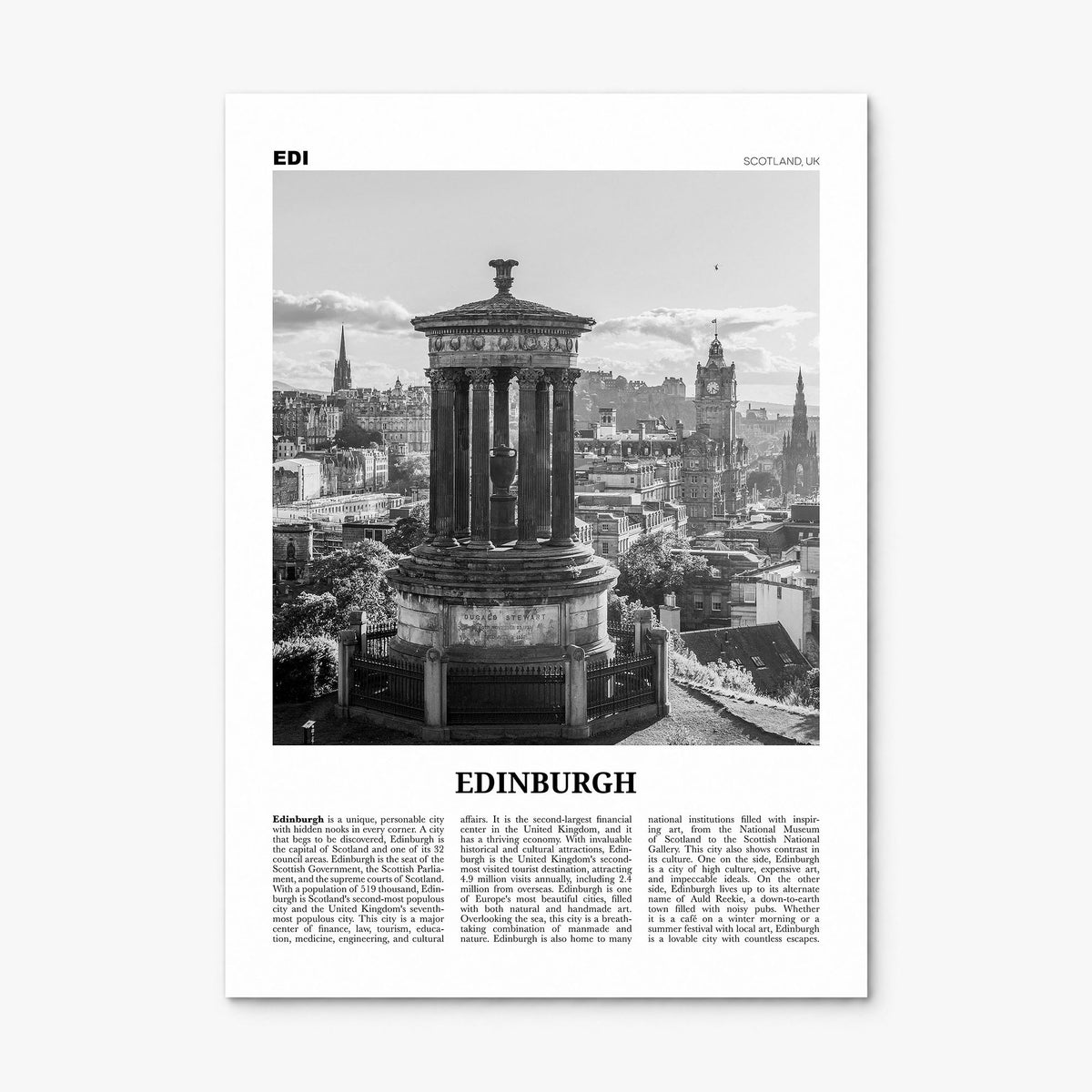 Edinburgh Newspaper No 1 Poster, print only (unframed)