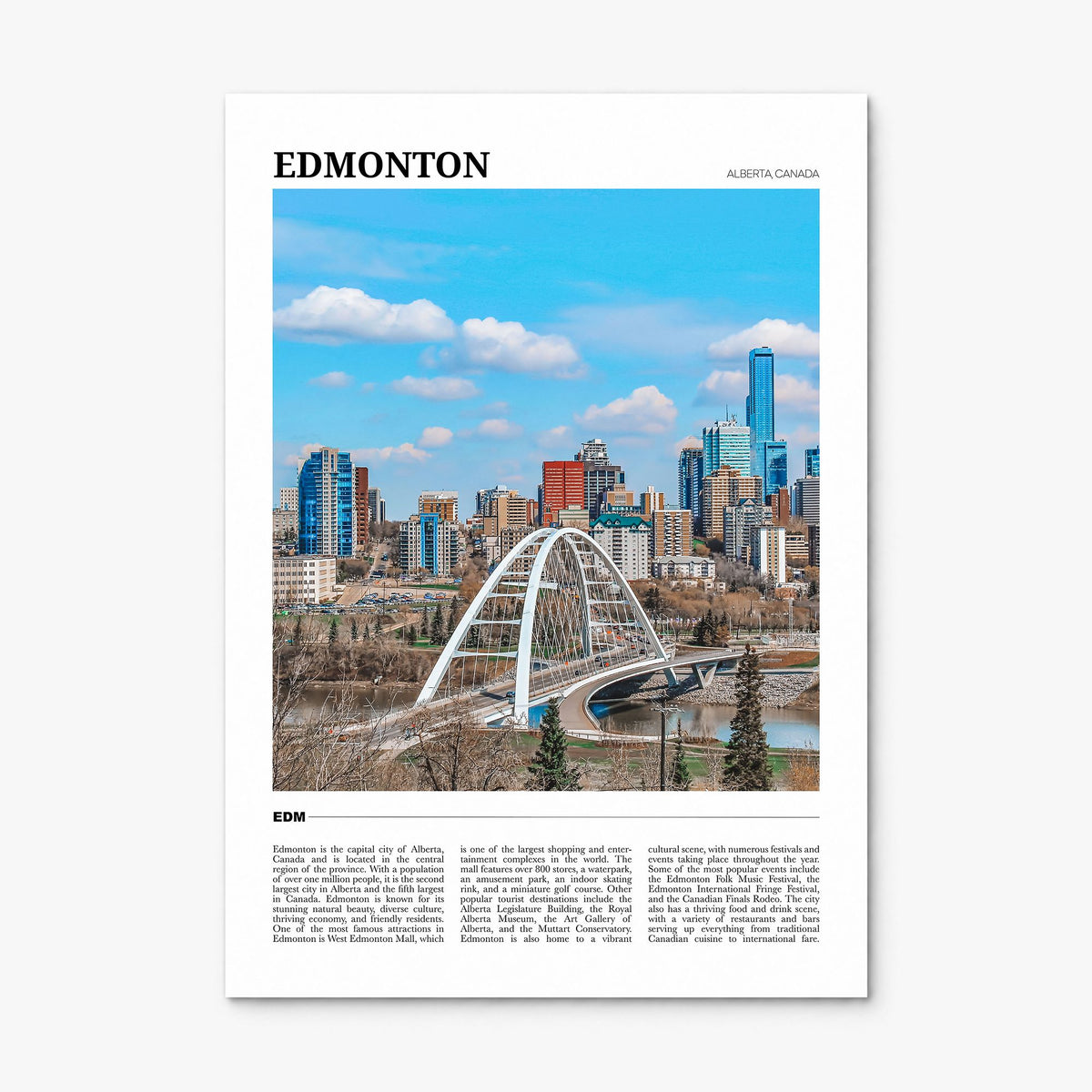 Edmonton Travel No 1 Poster, print only (unframed)