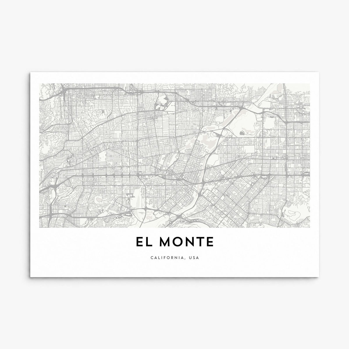 El Monte Map Poster, print only (unframed)