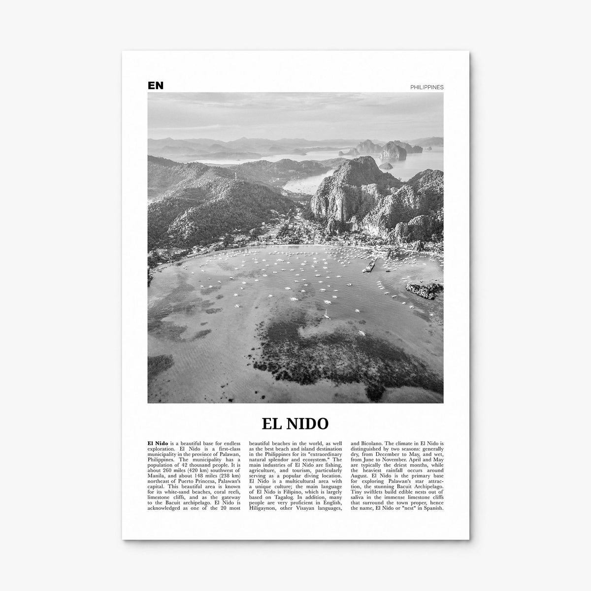El Nido Newspaper Poster, print only (unframed)