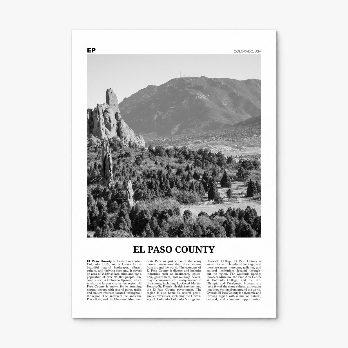 El Paso County Newspaper Poster, print only (unframed)