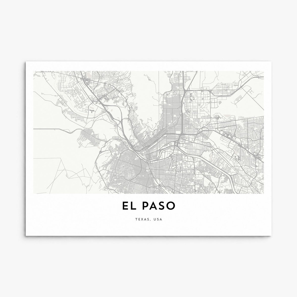 El Paso Map Poster, print only (unframed)