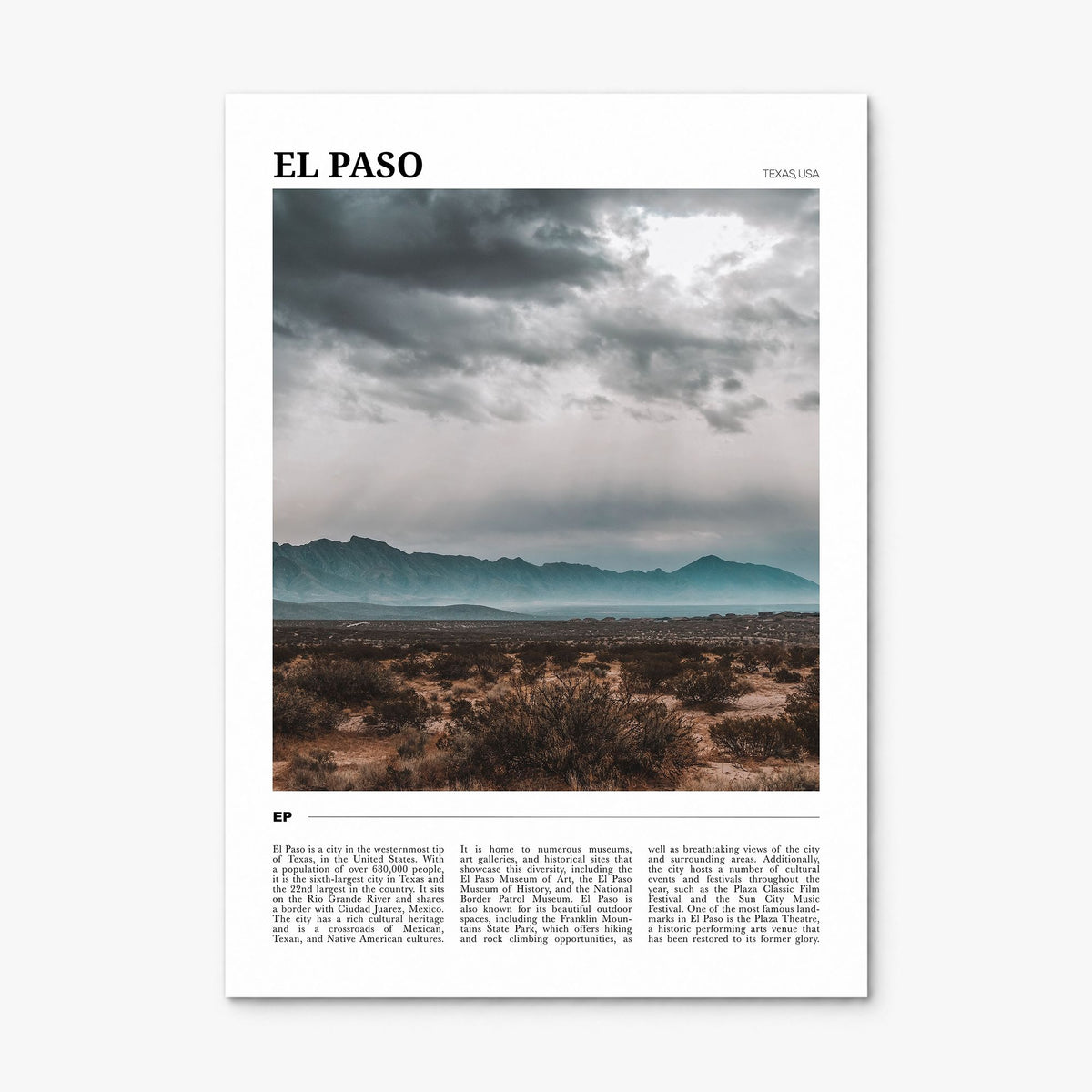 El Paso Travel No 2 Poster, print only (unframed)