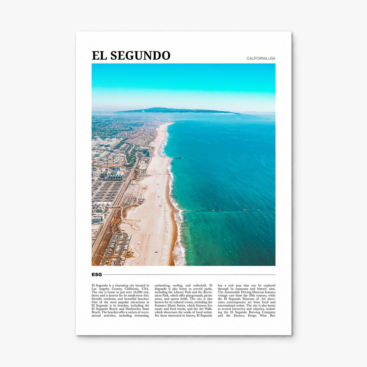 El Segundo Travel Poster, print only (unframed)