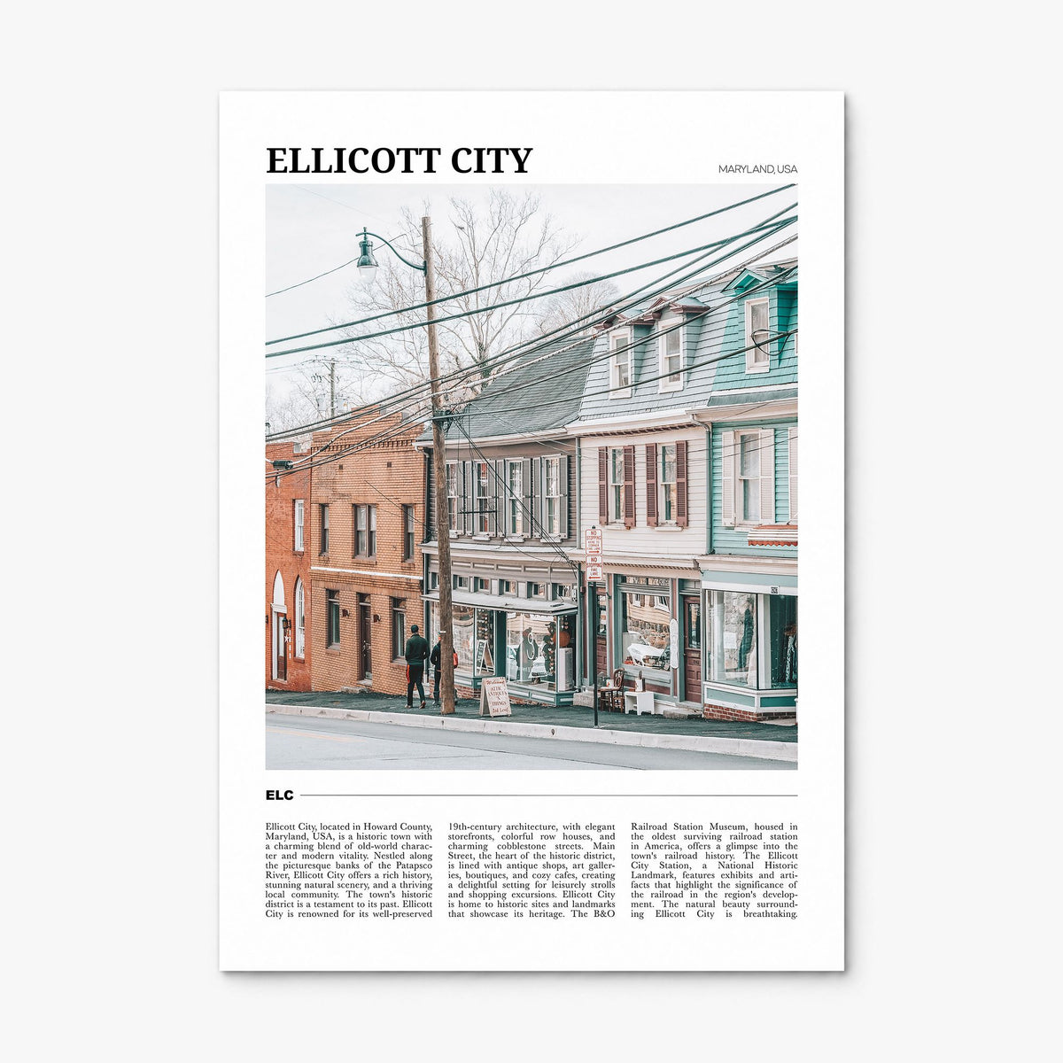 Ellicott City Travel Poster, print only (unframed)