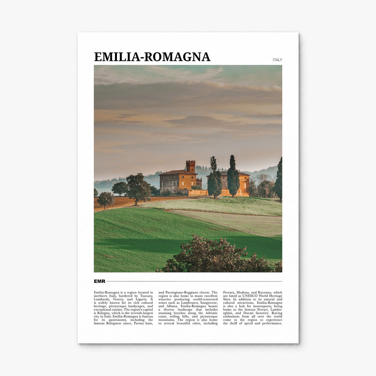 Emilia-Romagna Travel Poster, print only (unframed)