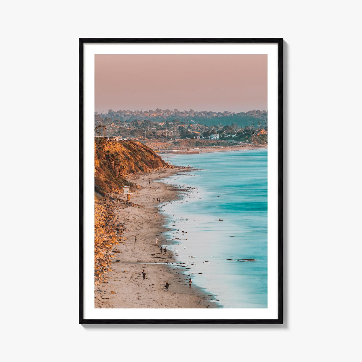 Encinitas no. 1 colorful photo poster of California, USA – vertical wall art, unframed print shown in interior mockup