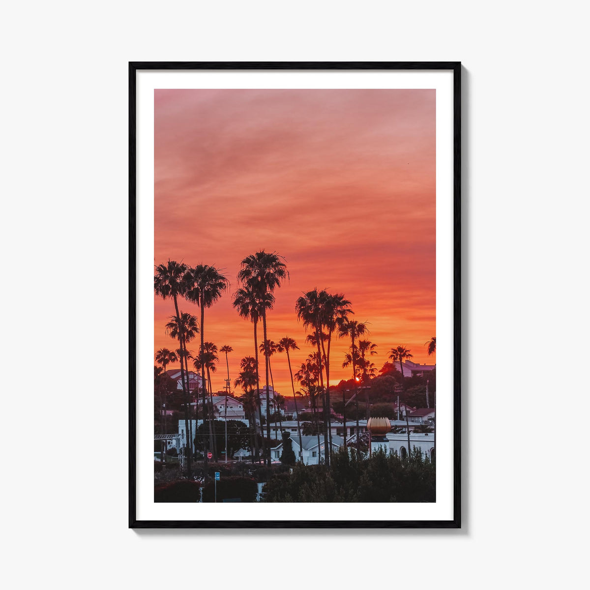 Encinitas no. 3 colorful photo poster of California, USA – vertical wall art, unframed print shown in interior mockup