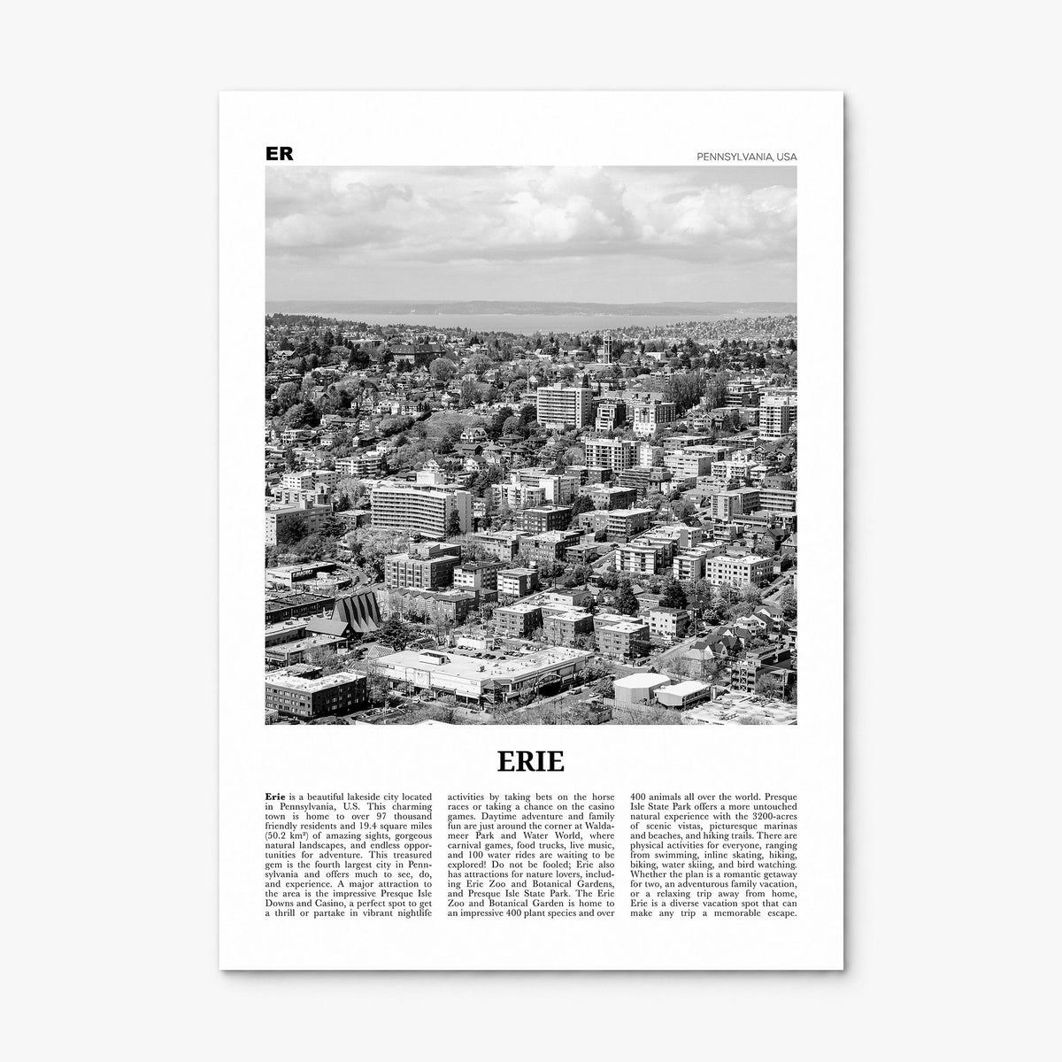 Erie Newspaper Poster, print only (unframed)