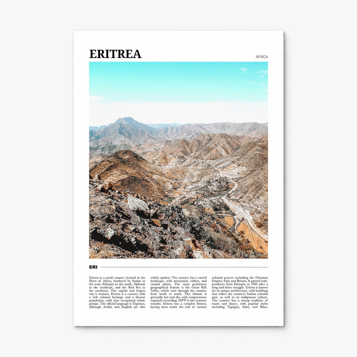Eritrea Travel Poster, print only (unframed)