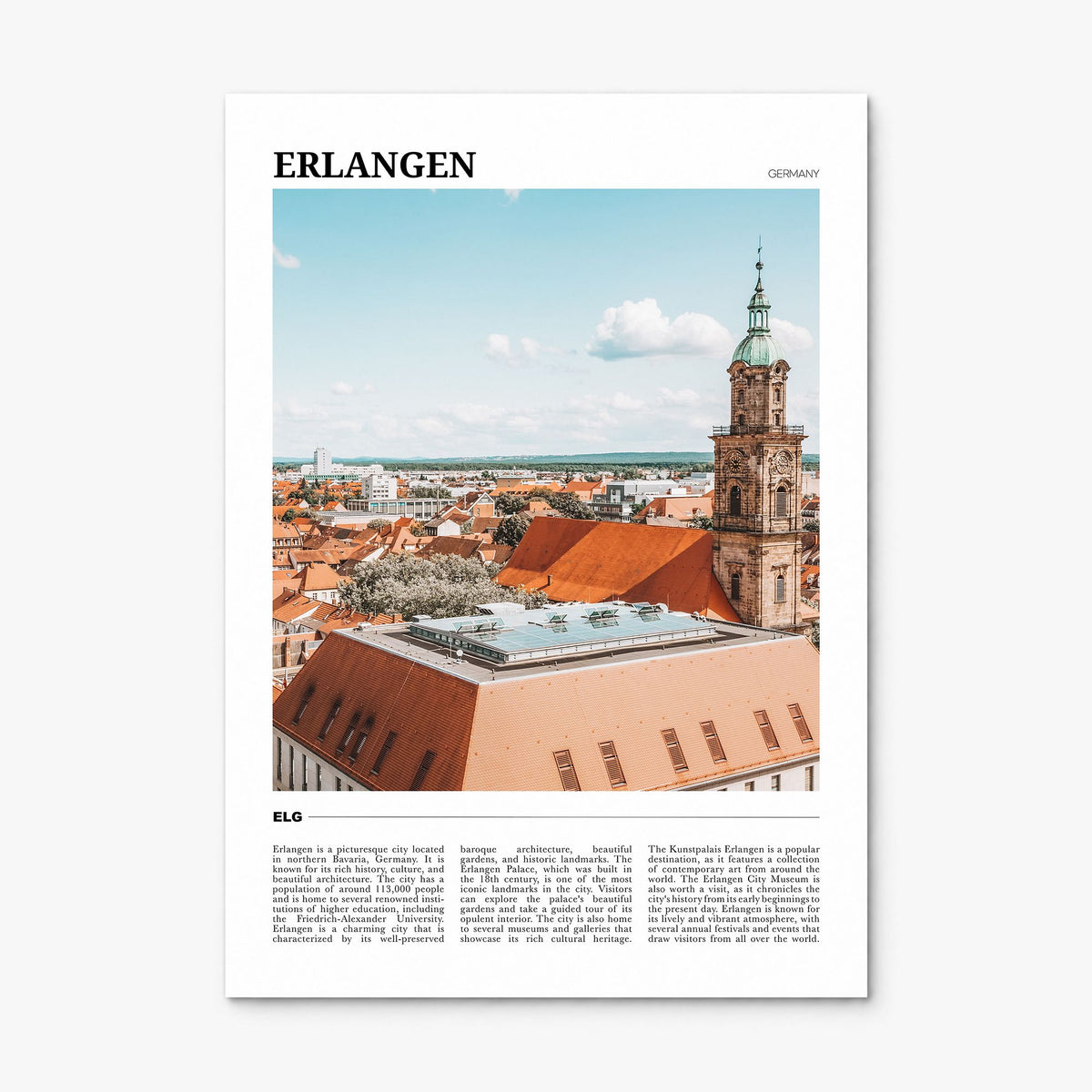 Erlangen Travel Poster, print only (unframed)