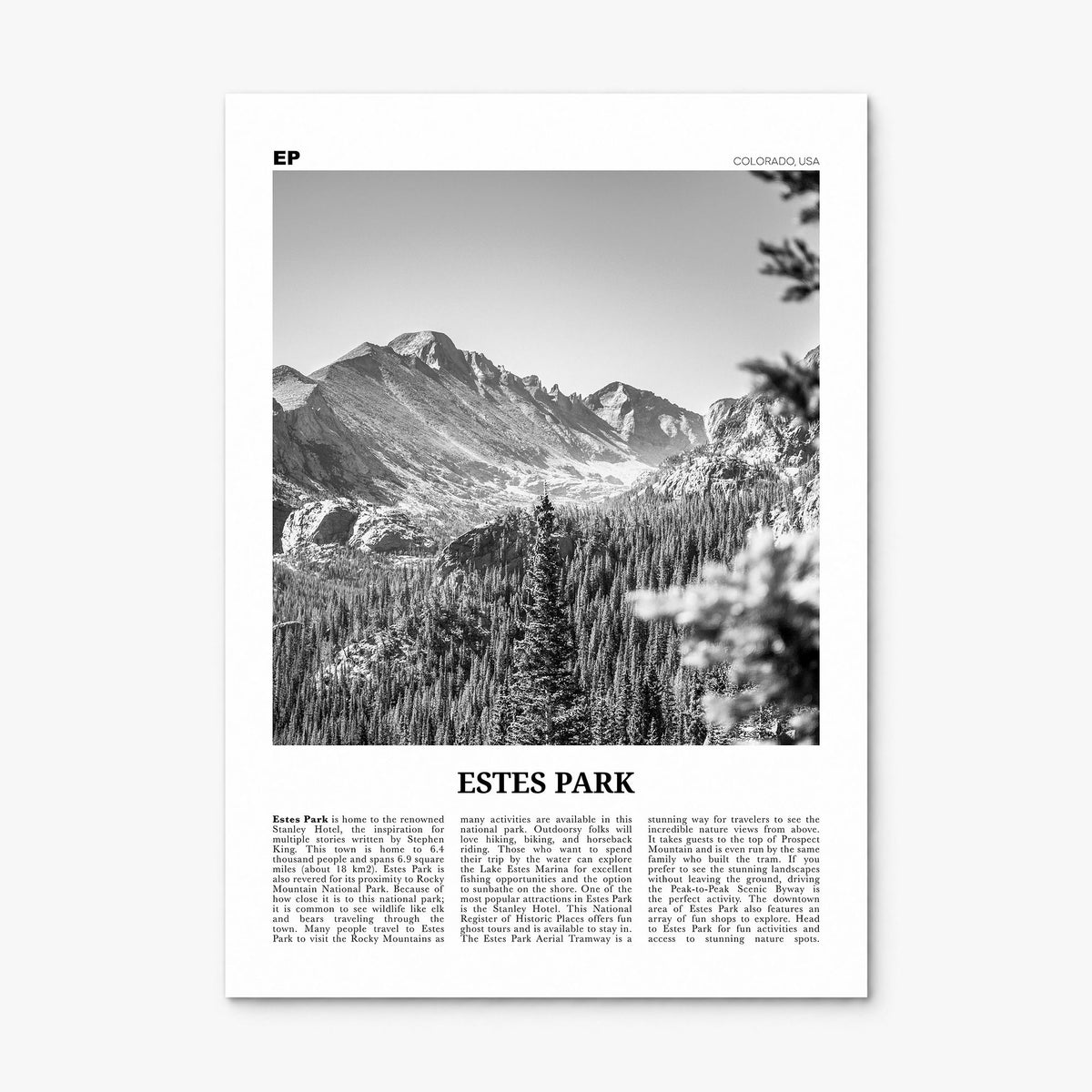 Estes Park Newspaper Poster, print only (unframed)