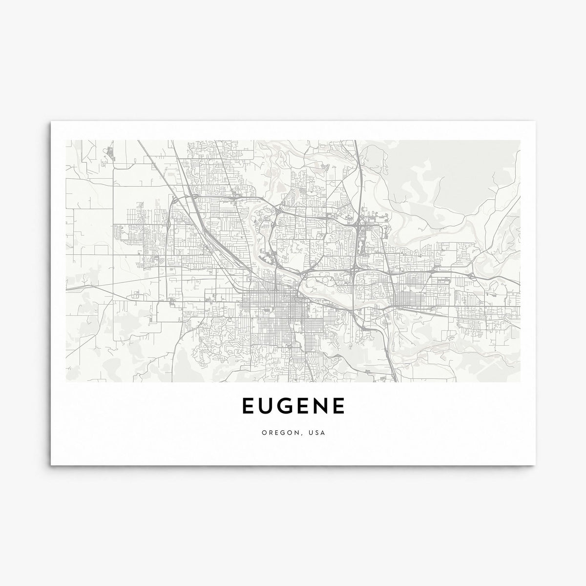 Eugene Map Poster, print only (unframed)