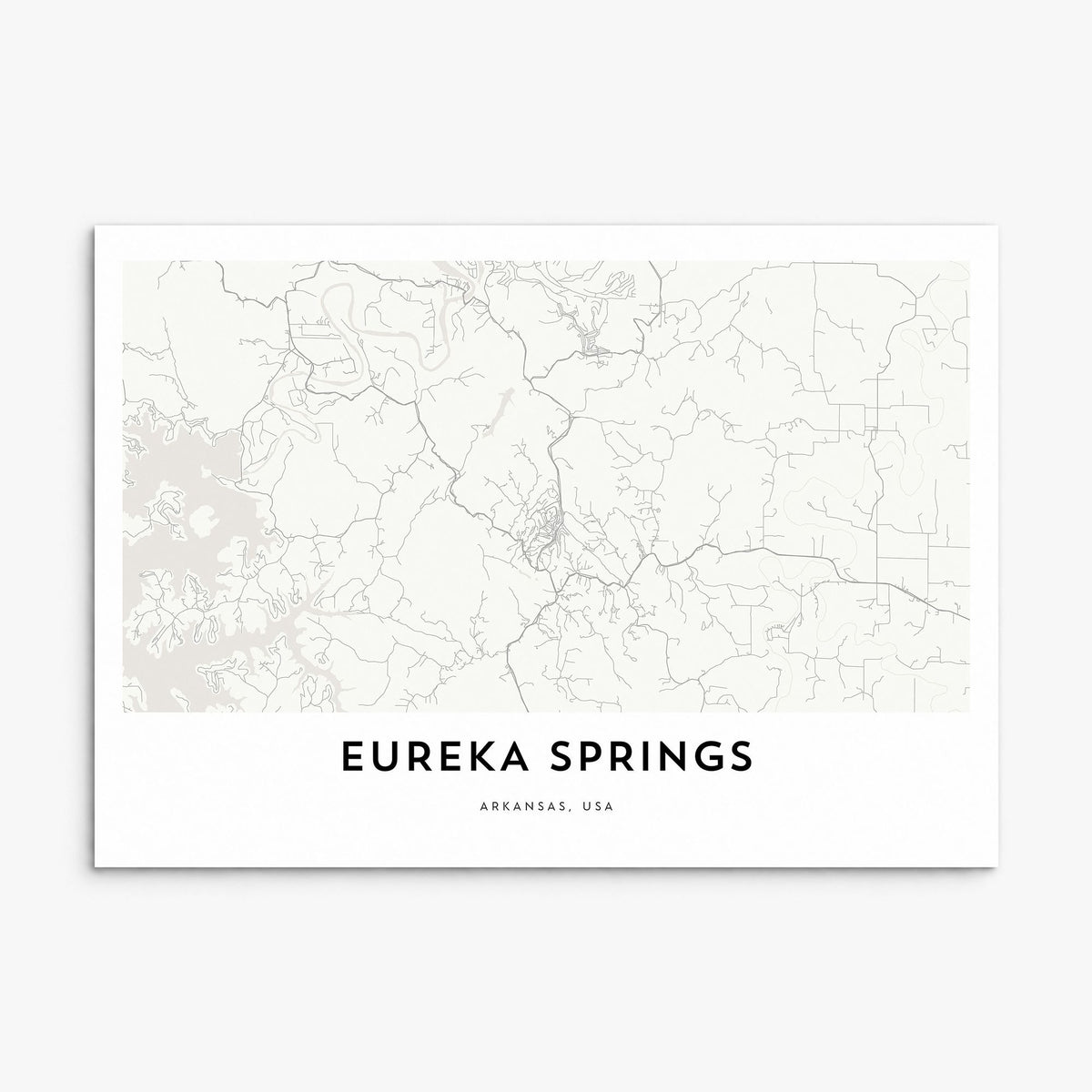 Eureka Springs Map Poster, print only (unframed)