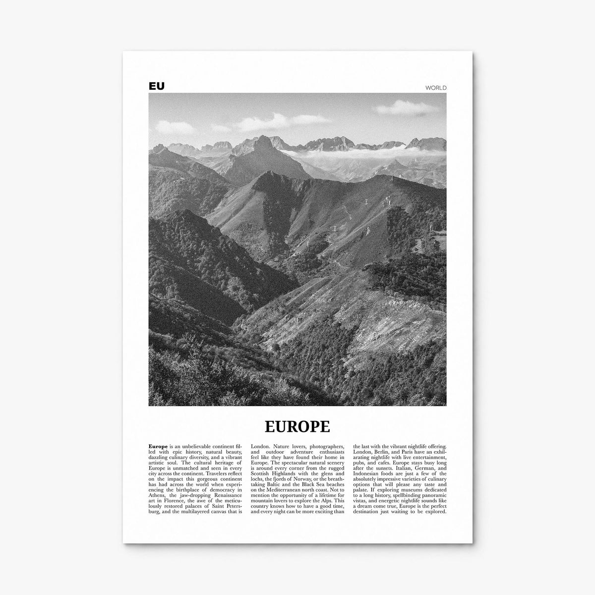 Europe Newspaper Poster, print only (unframed)