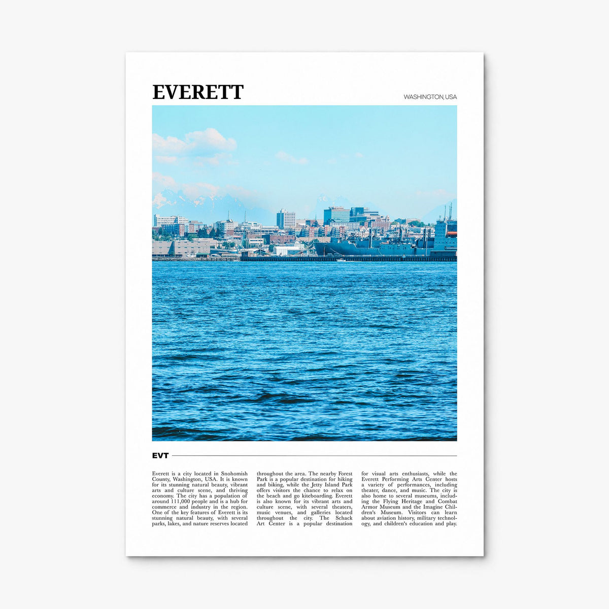 Everett Travel Poster, print only (unframed)