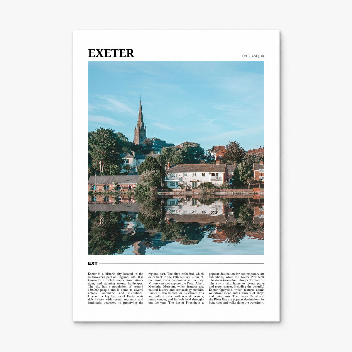 Exeter Travel Poster, print only (unframed)