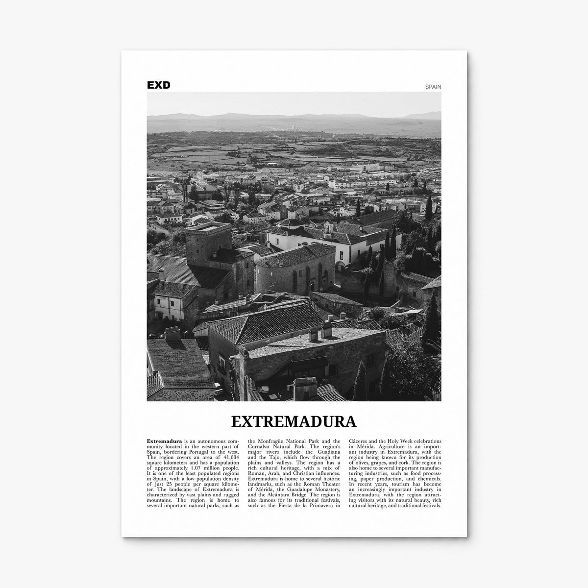 Extremadura Newspaper Poster, print only (unframed)